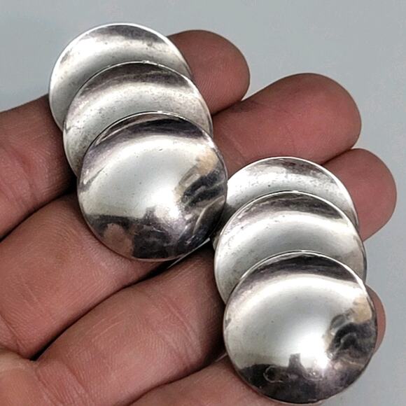 Marjorie Baer Silver Clip On Earrings - Picture 1 of 8